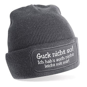 Beanie Strickmütze mit Spruch | Guck nicht so! | Farbwahl | Angenehm weich | Onesize