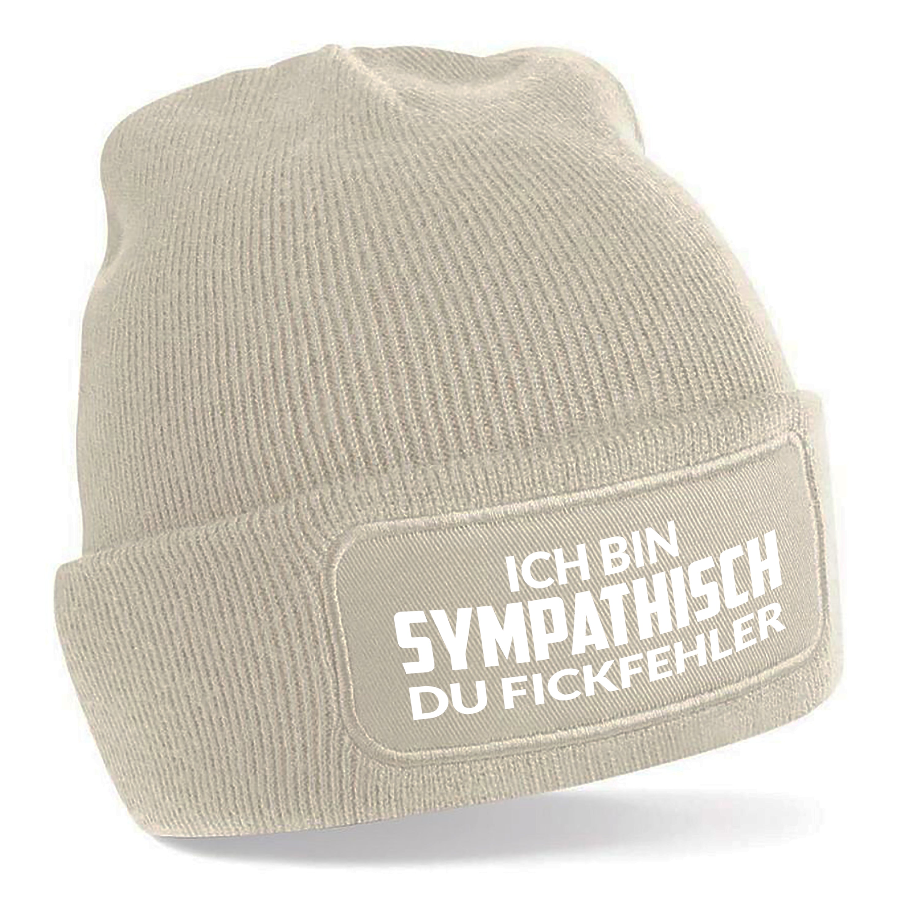 Beanie Strickmütze mit Spruch | Ich bin Sympathisch | Farbwahl | Angenehm weich | Onesize