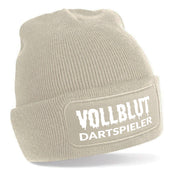 Beanie Strickmütze mit Spruch | Vollblut Dartspieler | Farbwahl | Angenehm weich | Onesize