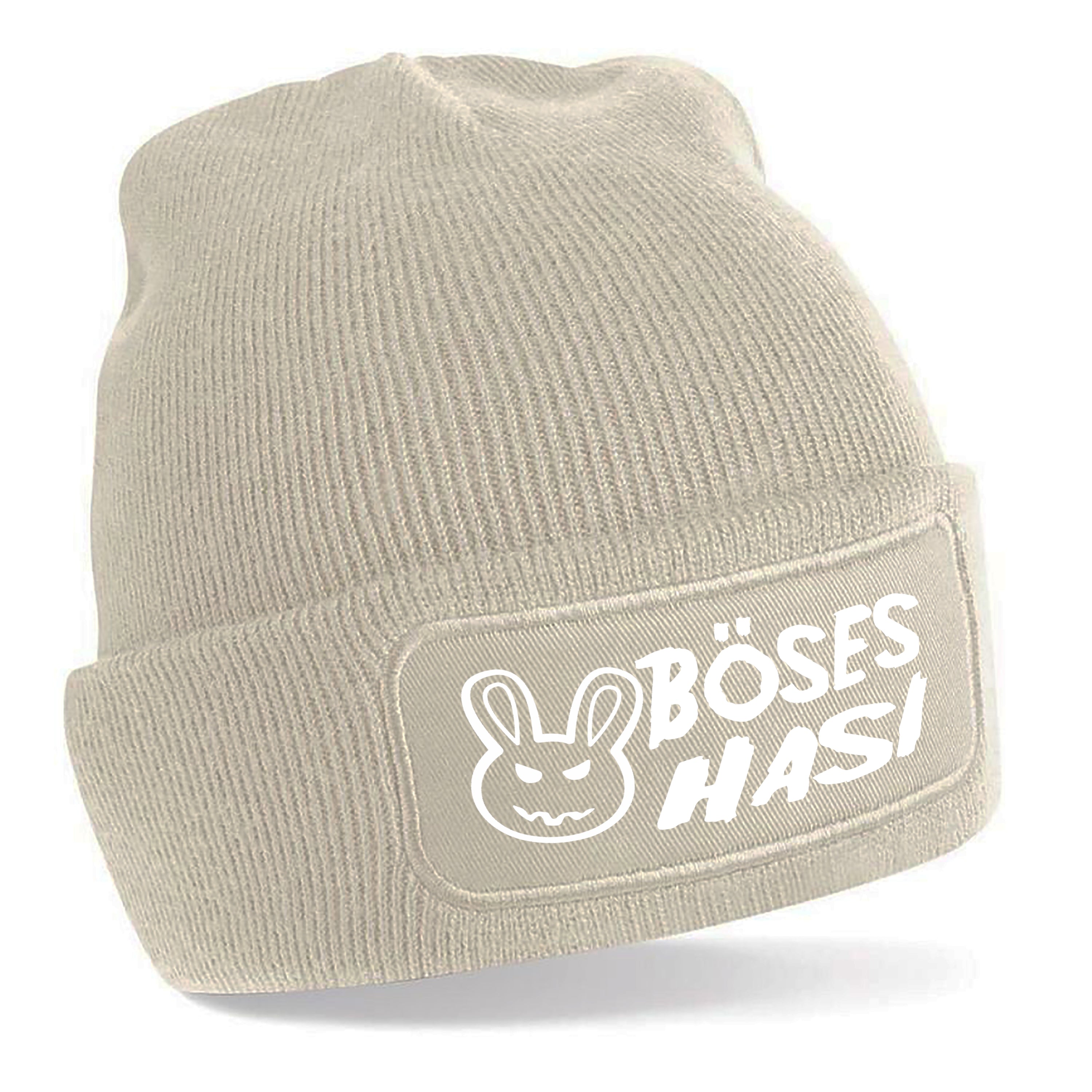 Beanie Strickmütze mit Spruch | Böses Hasi | Farbwahl | Angenehm weich | Onesize