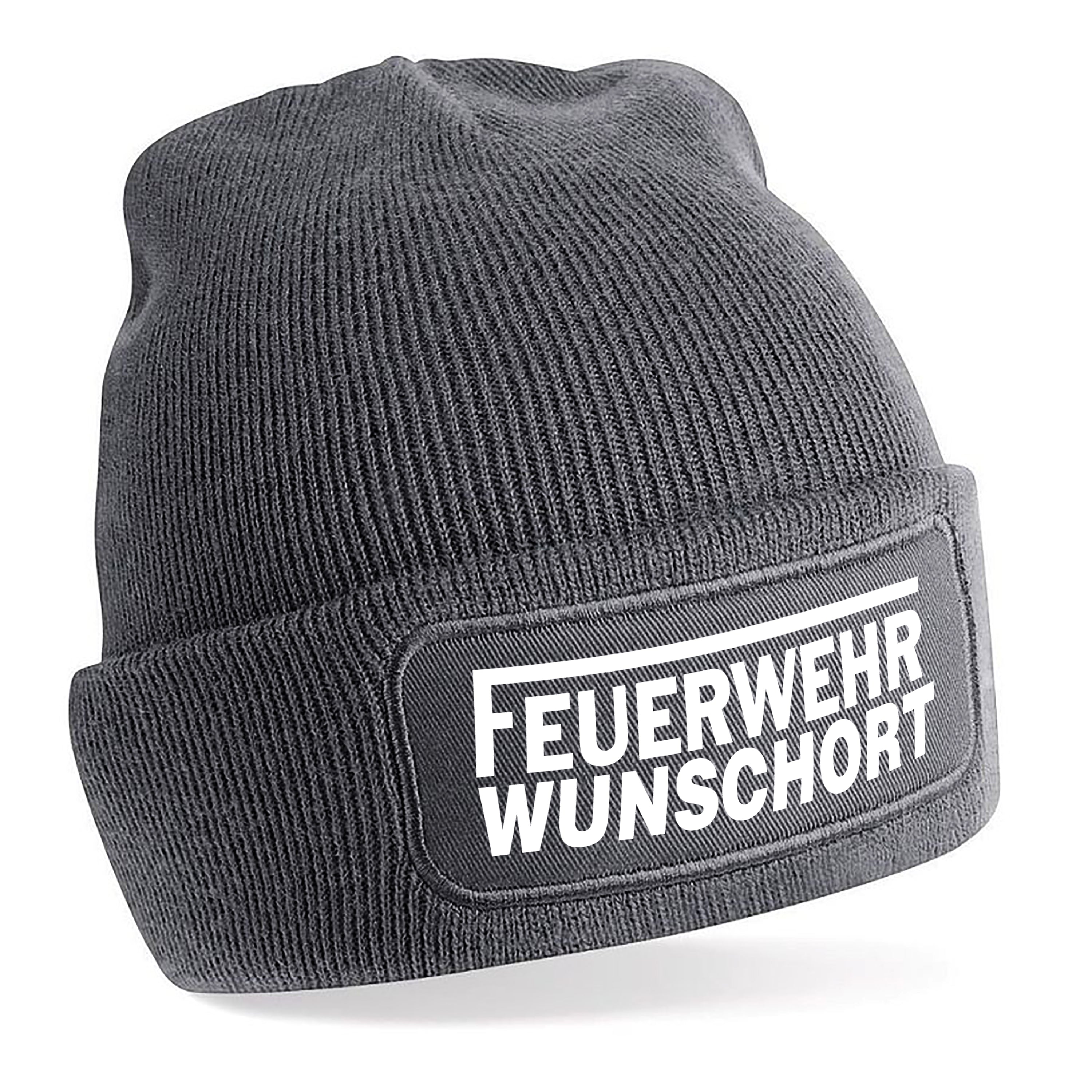 personalisierte Beanie Strickmütze mit Wunschort | Feuerwehr | Farbwahl | Angenehm weich | Onesize