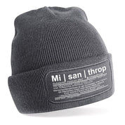 Beanie Strickmütze mit Spruch | Mi | san | throp - Beschreibung Misanthrop | Farbwahl | Angenehm weich | Onesize