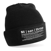 Beanie Strickmütze mit Spruch | Mi | san | throp - Beschreibung Misanthrop | Farbwahl | Angenehm weich | Onesize