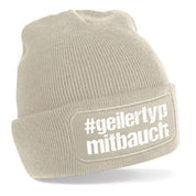 Beanie Strickmütze mit Spruch | #geilertypmitbauch - geiler Typ mit Bauch | Farbwahl | Angenehm weich | Onesize