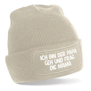 5er Set Beanie Strickmützen mit Spruch | Ich bin die Mama - Ich bin der Papa - Ich bin das jüngste Kind - Ich bin das mittlere Kind - Ich bin das älteste Kind | Farbwahl | Angenehm weich | Onesize