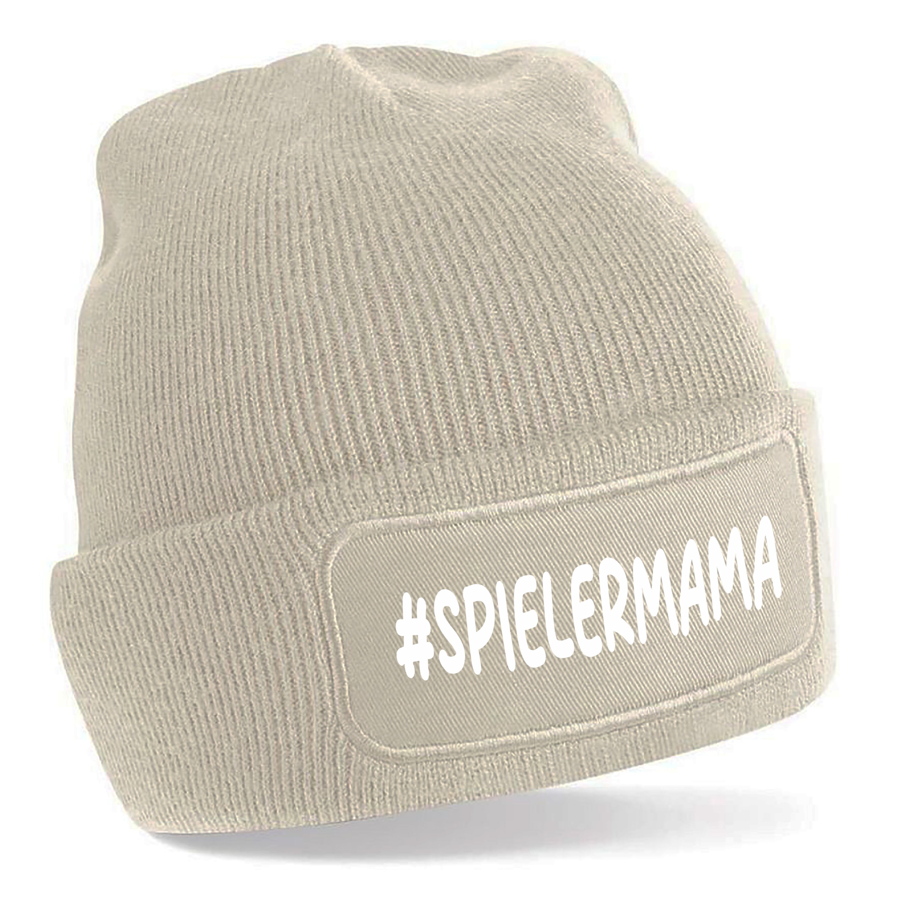 Beanie Strickmütze mit Spruch | #spielermama - Spielermama | Farbwahl | Angenehm weich | Onesize