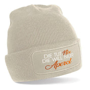 Beanie Strickmütze mit Spruch | Die tut nix - Die will nur Aperol | Farbwahl | Angenehm weich | Onesize