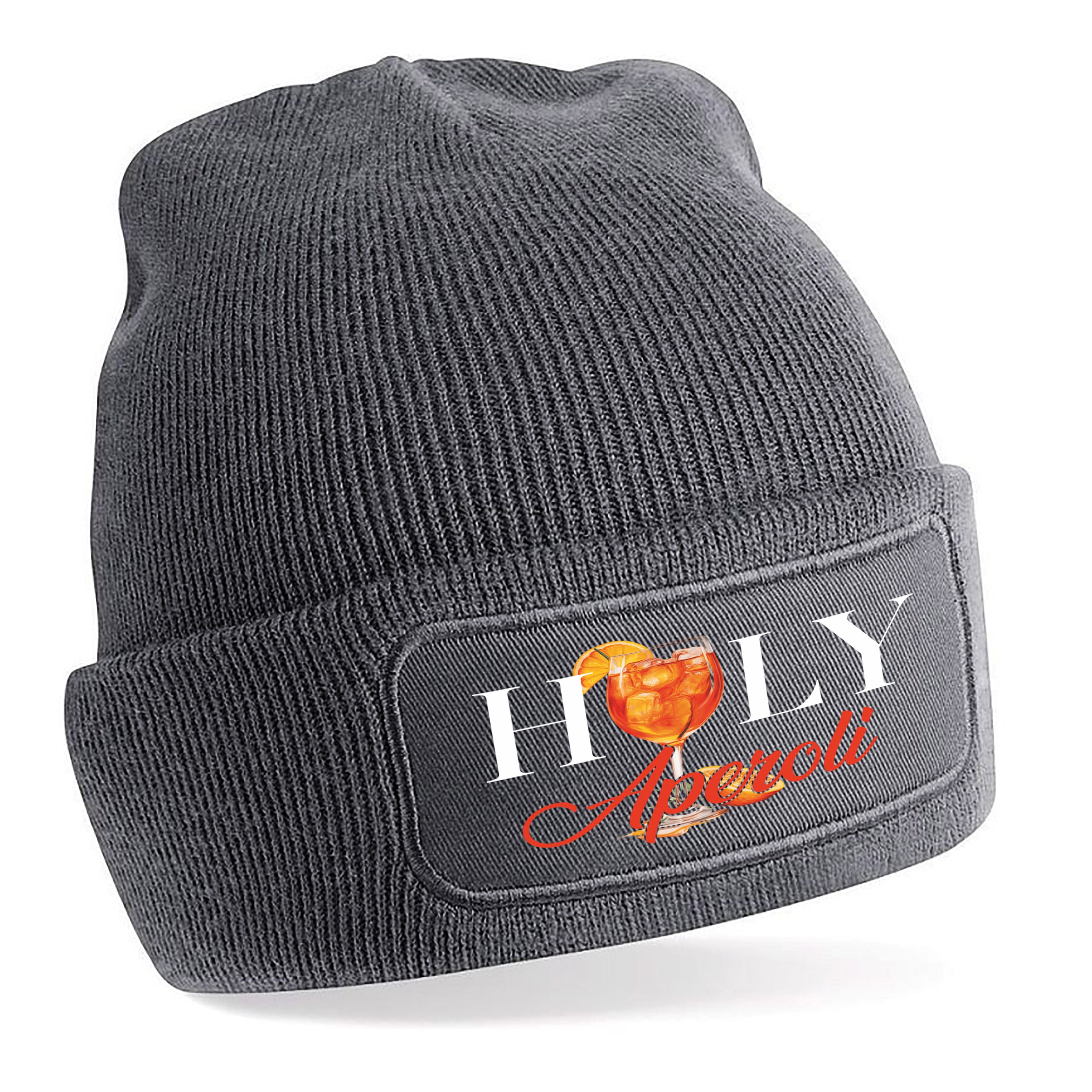 Beanie Strickmütze mit Spruch | HOLY Aperoli | Farbwahl | Angenehm weich | Onesize