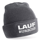 Beanie Strickmütze mit Spruch | Lauf Bursche - Laufbursche | Farbwahl | Angenehm weich | Onesize