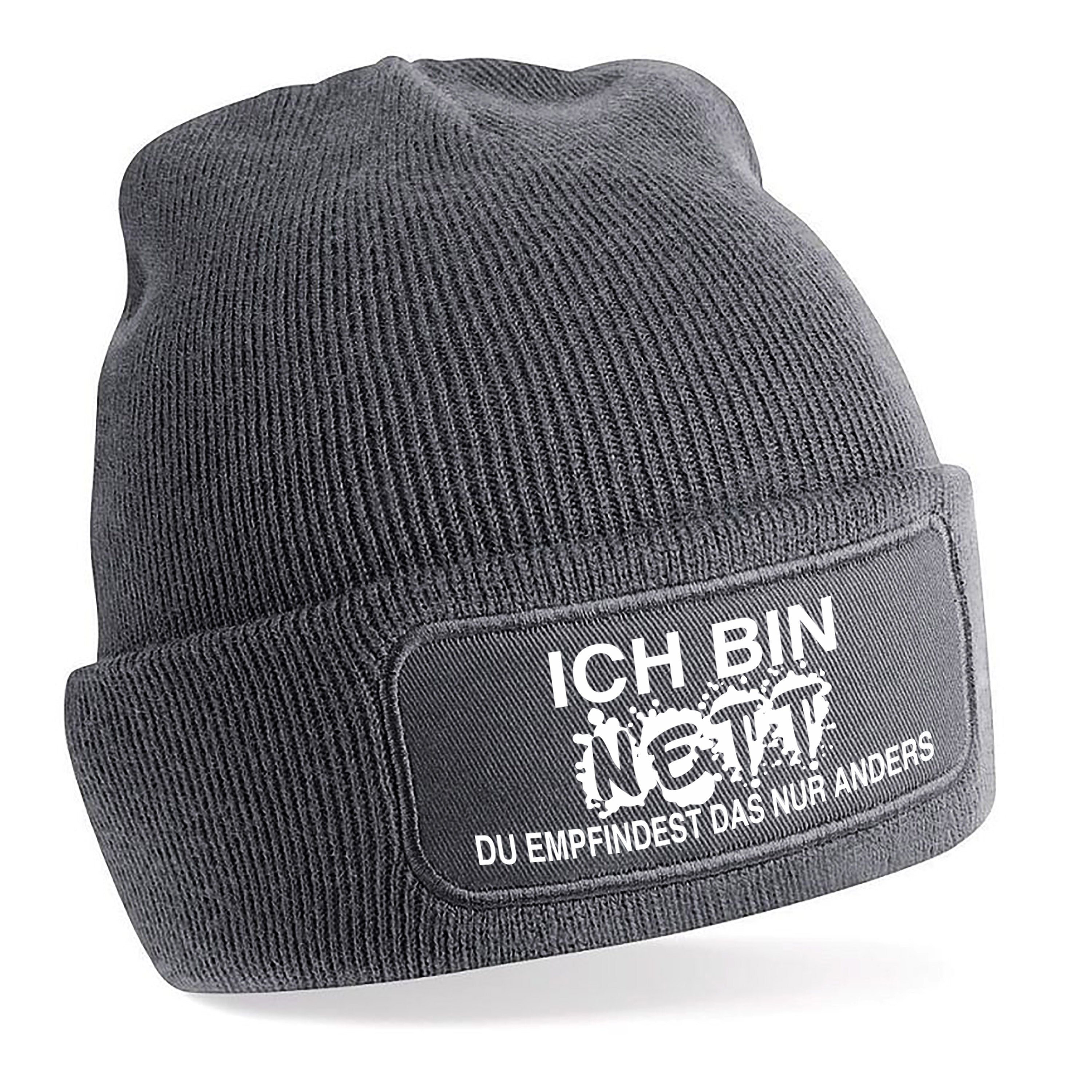 Beanie Strickmütze mit Spruch | Ich bin nett. Du empfindest das nur anders. | Farbwahl | Angenehm weich | Onesize