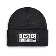 Beanie Strickmütze mit Spruch | Bester Krankenpfleger | Farbwahl | Angenehm weich | Onesize