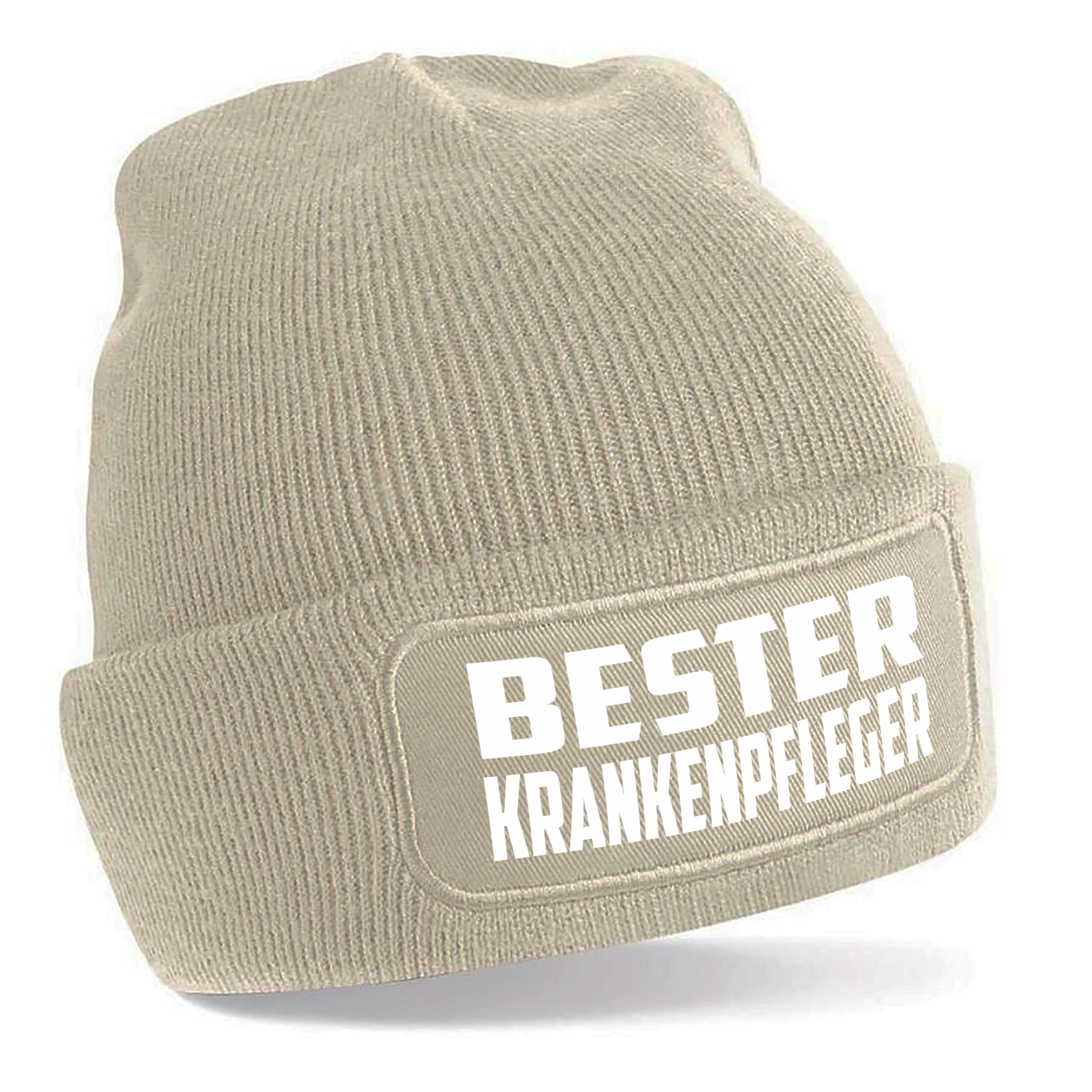 Beanie Strickmütze mit Spruch | Bester Krankenpfleger | Farbwahl | Angenehm weich | Onesize