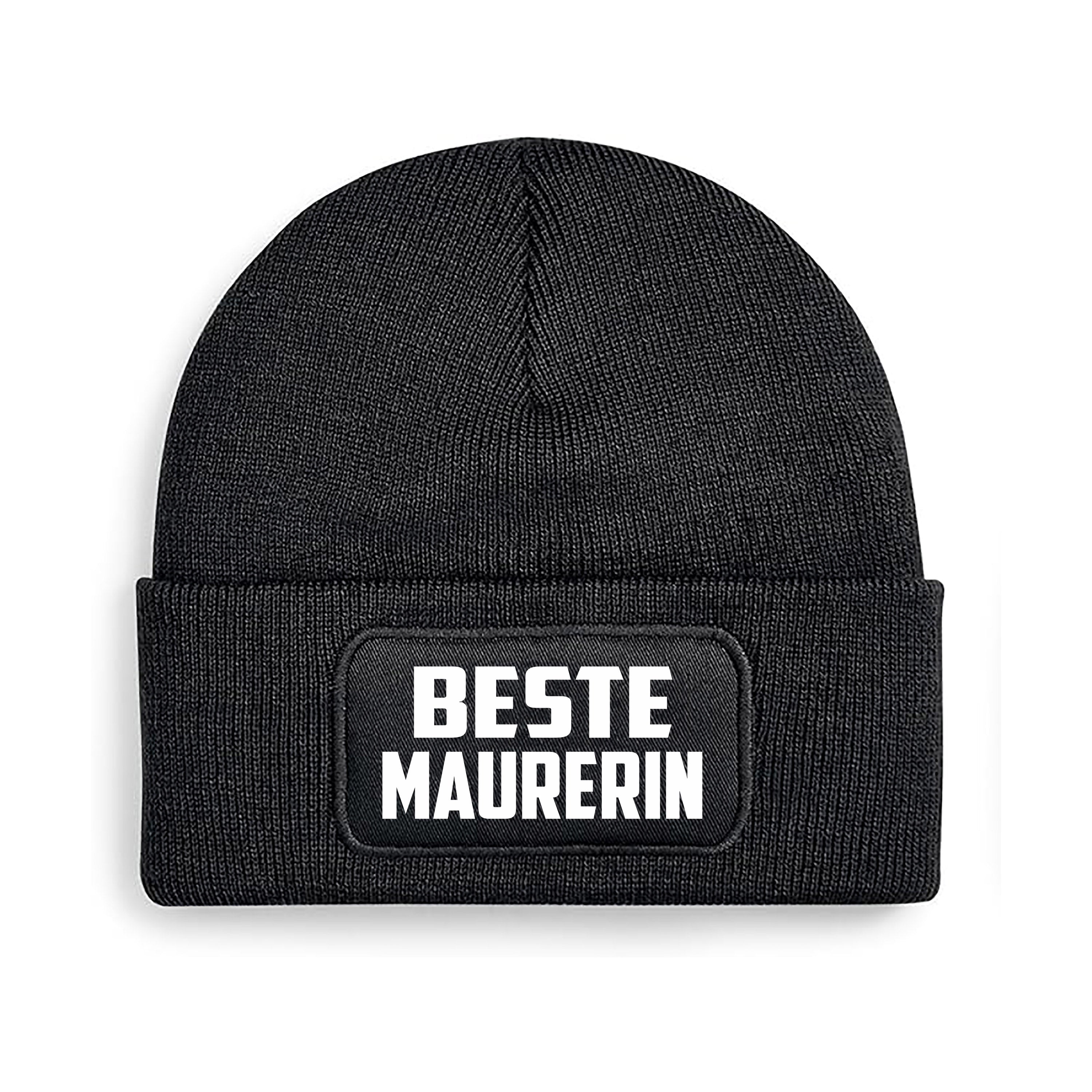Beanie Strickmütze mit Spruch | Beste Maurerin | Farbwahl | Angenehm weich | Onesize