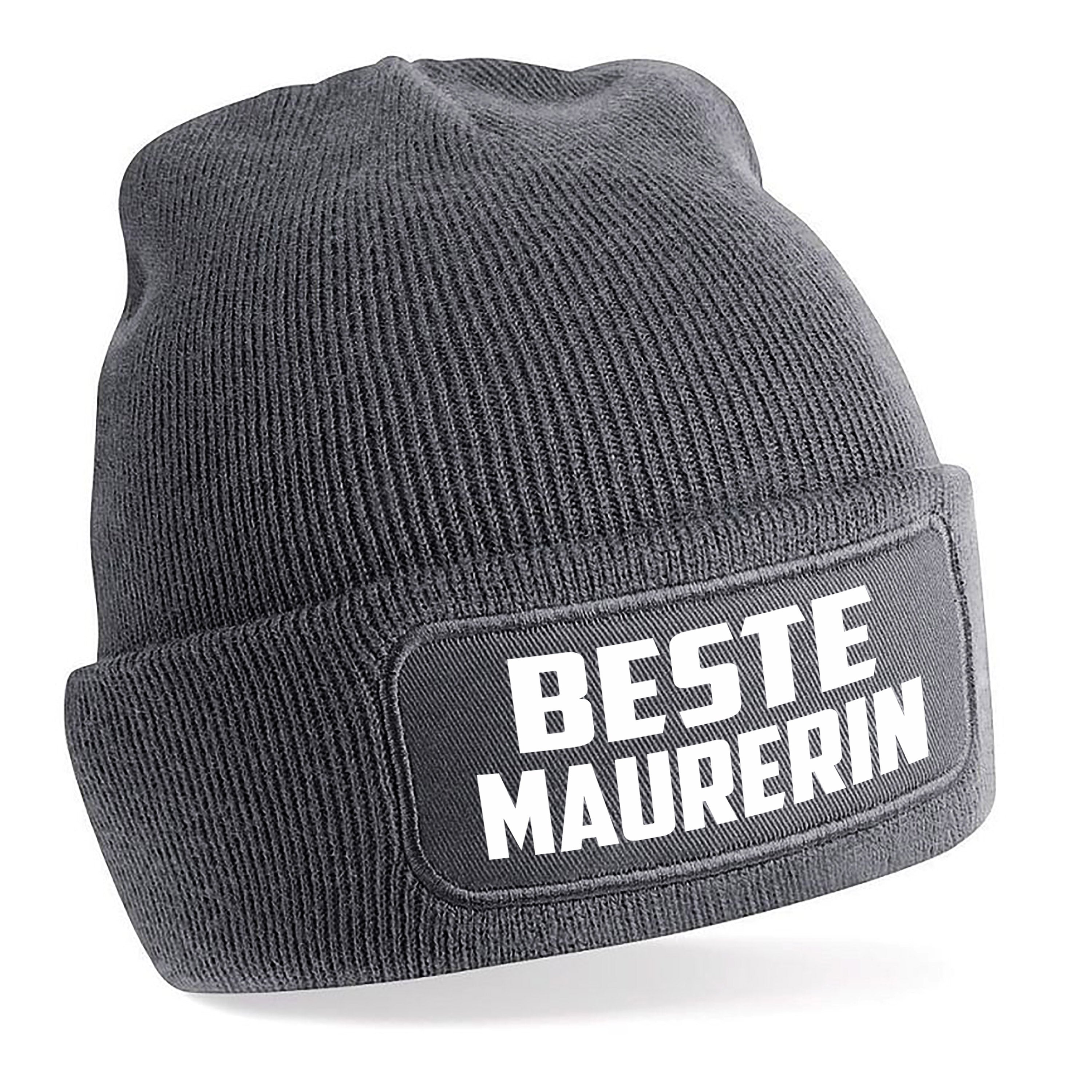 Beanie Strickmütze mit Spruch | Beste Maurerin | Farbwahl | Angenehm weich | Onesize