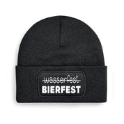 Beanie Strickmütze mit Spruch | wasserfest - BIERFEST | Farbwahl | Angenehm weich | Onesize