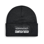 Beanie Strickmütze mit Spruch | Gedankenaustausch - STAMMTISCH TRATSCH | Farbwahl | Angenehm weich | Onesize