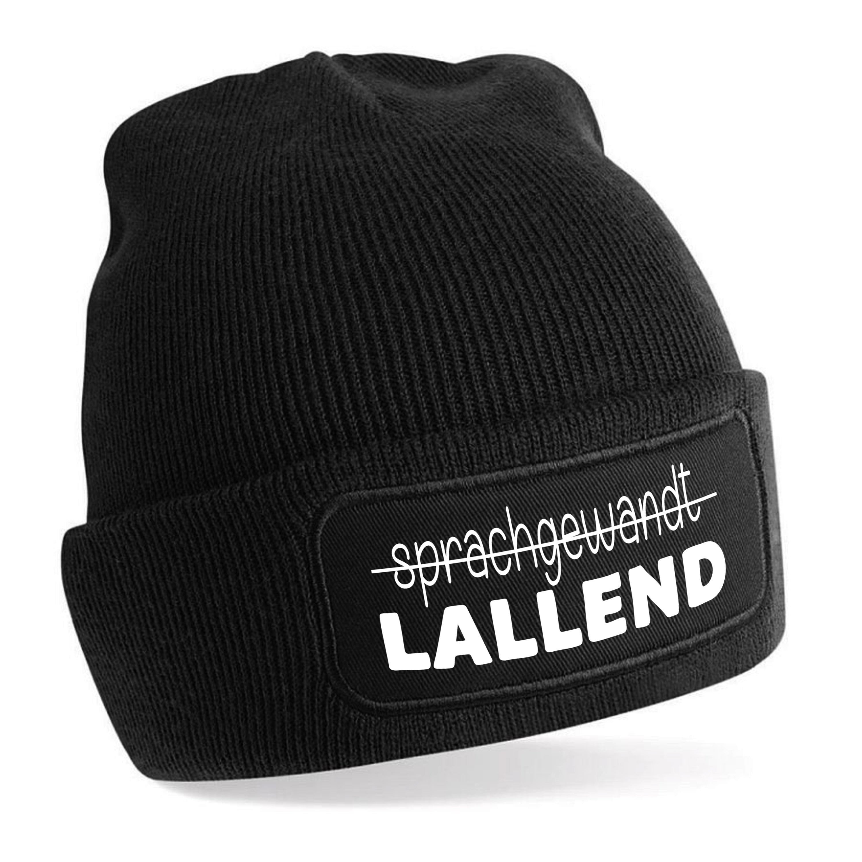 Beanie Strickmütze mit Spruch | sprachgewandt - LALLEND | Farbwahl | Angenehm weich | Onesize