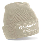 Beanie Strickmütze mit Spruch | Glatze? - ja, nein, vielleicht | Farbwahl | Angenehm weich | Onesize