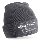 Beanie Strickmütze mit Spruch | Glatze? - ja, nein, vielleicht | Farbwahl | Angenehm weich | Onesize