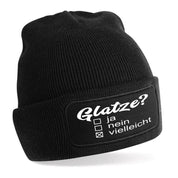 Beanie Strickmütze mit Spruch | Glatze? - ja, nein, vielleicht | Farbwahl | Angenehm weich | Onesize