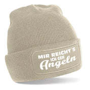 Beanie Strickmütze mit Spruch | Mir reicht´s - Ich geh Angeln | Farbwahl | Angenehm weich | Onesize