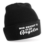 Beanie Strickmütze mit Spruch | Mir reicht´s - Ich geh Angeln | Farbwahl | Angenehm weich | Onesize