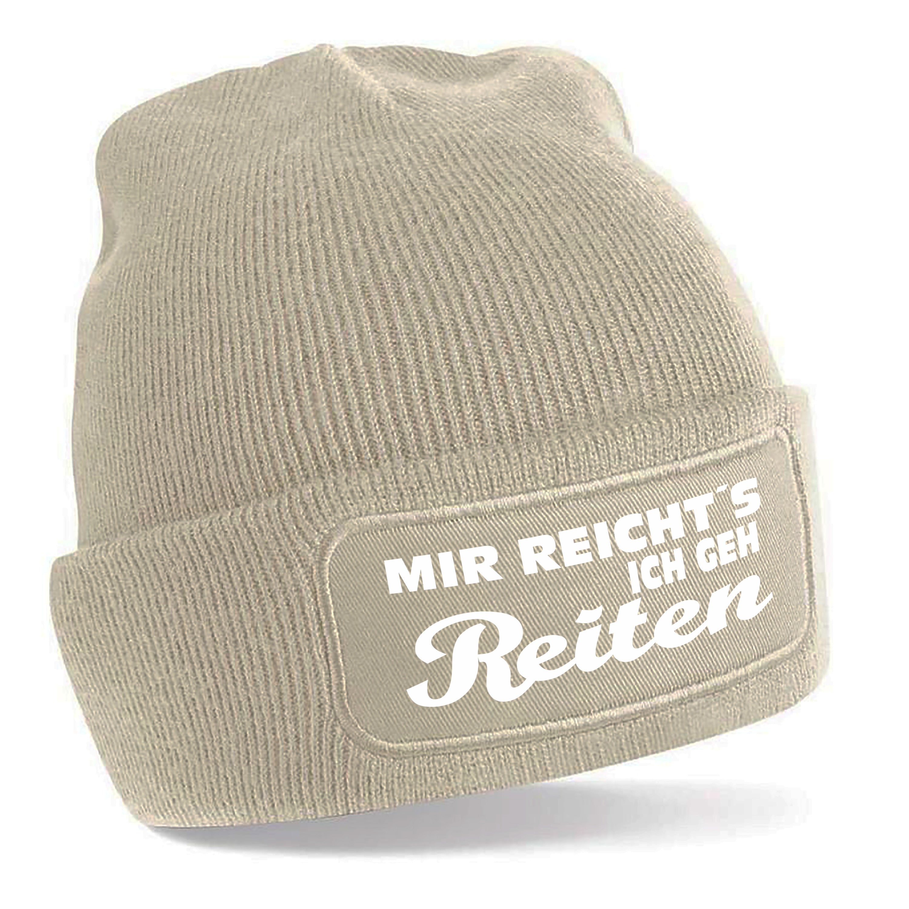 Beanie Strickmütze mit Spruch | Mir reicht´s - Ich geh Reiten | Farbwahl | Angenehm weich | Onesize