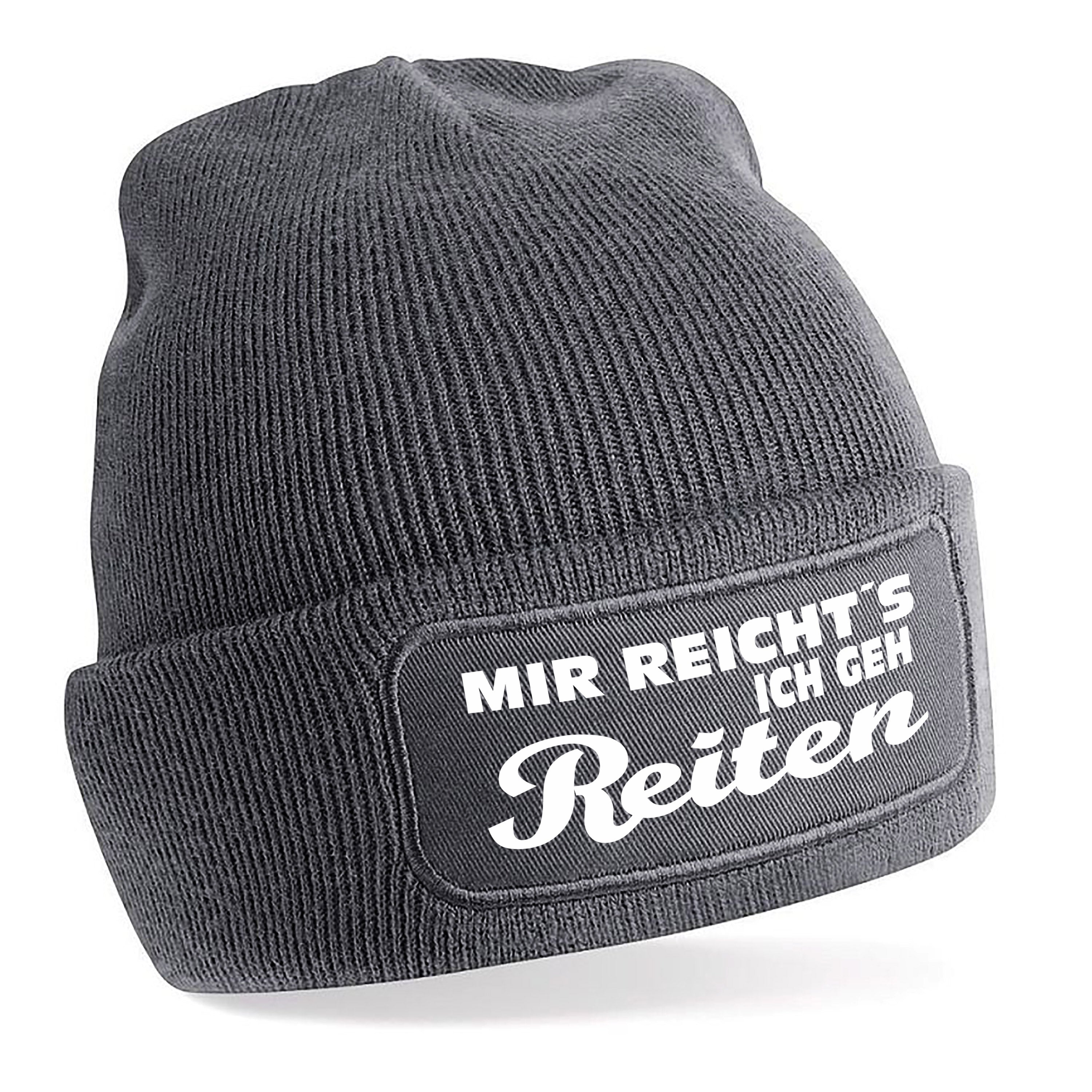 Beanie Strickmütze mit Spruch | Mir reicht´s - Ich geh Reiten | Farbwahl | Angenehm weich | Onesize