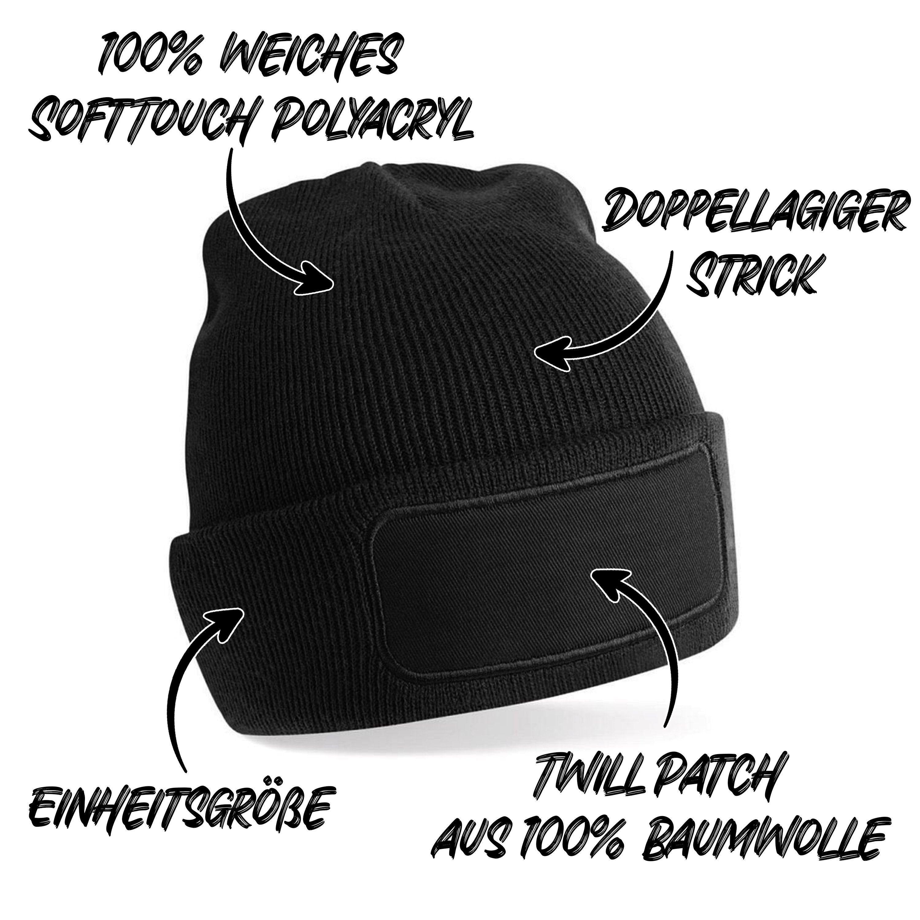 personalisierte Beanie Strickmütze mit Wunschname | Locker bleiben ich mach das schon | Farbwahl | Angenehm weich | Onesize