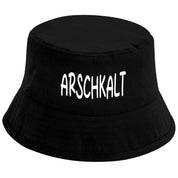 Bucket Hat Schwarz – Arschkalt – Fischerhut mit Spruch – Unisex Einheitsgröße – Festivalhut / Sonnenhut für Damen & Herren