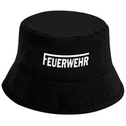 Bucket Hat Schwarz – Feuerwehr – Fischerhut mit Spruch – Unisex Einheitsgröße – Festivalhut / Sonnenhut für Damen & Herren
