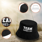Bucket Hat Schwarz – Team Après-Ski – Fischerhut mit Spruch – Unisex Einheitsgröße – Festivalhut / Sonnenhut für Damen & Herren