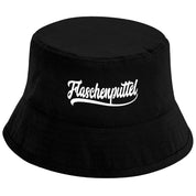 Bucket Hat Schwarz – Flaschenputtel – Fischerhut mit Spruch – Unisex Einheitsgröße – Festivalhut / Sonnenhut für Damen & Herren