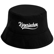 Bucket Hat Schwarz – Kornröschen – Fischerhut mit Spruch – Unisex Einheitsgröße – Festivalhut / Sonnenhut für Damen & Herren