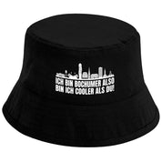 Bucket Hat Schwarz – Ich bin Bochumer also bin ich cooler als du! – Fischerhut mit Spruch – Unisex Einheitsgröße – Festivalhut / Sonnenhut für Damen & Herren