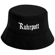 Bucket Hat Schwarz – Ruhrpott – Fischerhut mit Spruch – Unisex Einheitsgröße – Festivalhut / Sonnenhut für Damen & Herren