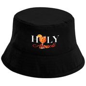 Bucket Hat Schwarz – Holy Aperoli – Fischerhut mit Spruch – Unisex Einheitsgröße – Festivalhut / Sonnenhut für Damen & Herren