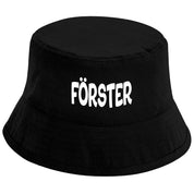 Bucket Hat Schwarz – Förster – Fischerhut mit Spruch – Unisex Einheitsgröße – Festivalhut / Sonnenhut für Damen & Herren
