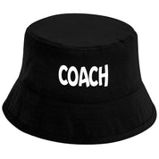 Bucket Hat Schwarz – Coach – Fischerhut mit Spruch – Unisex Einheitsgröße – Festivalhut / Sonnenhut für Damen & Herren