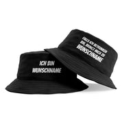 Personalisiertes Bucket Hat 2er-Set in Schwarz – Falls ich betrunken bin, bringt mich zu... – Fischerhut mit Spruch – Unisex Einheitsgröße – Festivalhut / Sonnenhut für Damen & Herren