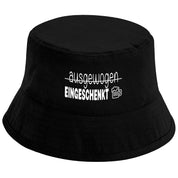 Bucket Hat Schwarz – ausgewogen - EINGESCHENKT – Fischerhut mit Spruch – Unisex Einheitsgröße – Festivalhut / Sonnenhut für Damen & Herren