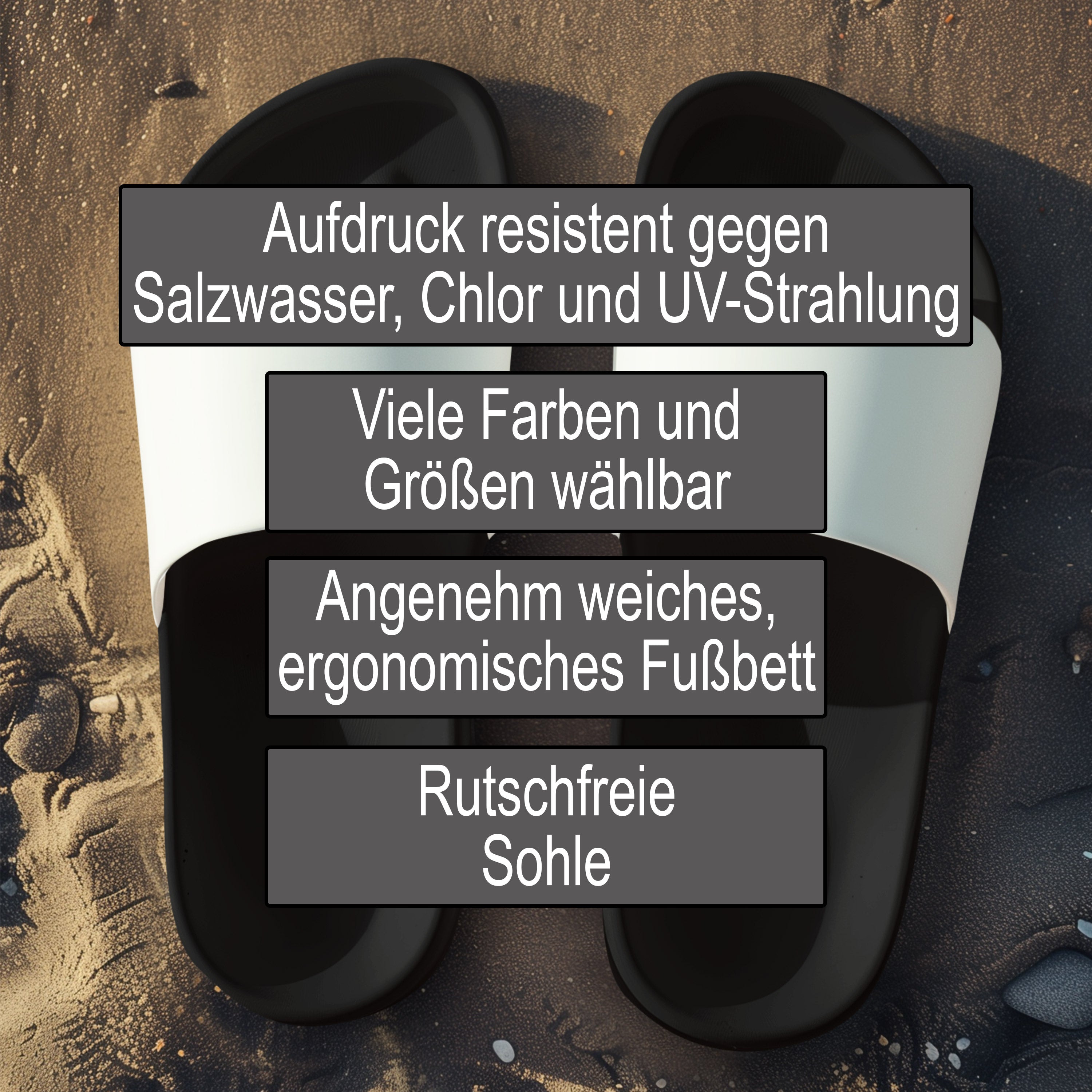 Badelatschen mit Motiv | Tussi Letten | lustige Badesandalen in vielen Größen und Farben