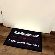 personalisierte Fußmatte mit Wunschname - Familienmitglieder - für innen und außen | 60x40cm