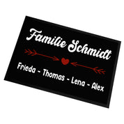 personalisierte Fußmatte mit Wunschname - Familienmitglieder - für innen und außen | 60x40cm