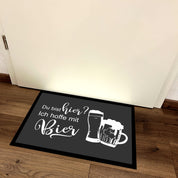 Fußmatte mit Motiv - Du bist hier? Ich hoffe mit Bier - für innen und außen | 60x40cm