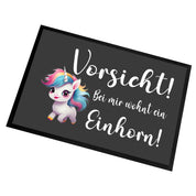 Fußmatte mit Motiv - Bei mir wohnt ein Einhorn! - für innen und außen | 60x40cm