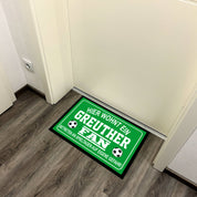 Fußmatte für Fußball Fans - Hier wohnt ein Greuther Fan - Betreten an Spieltagen auf eigene Gefahr! - für innen und außen | 60x40cm