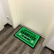 Fußmatte für Fußball Fans - Hier wohnt ein Hannover Fan - Betreten an Spieltagen auf eigene Gefahr! - für innen und außen | 60x40cm