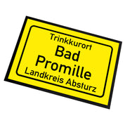 Fußmatte mit Motiv - Trinkkurort Bad Promille Landkreis Absturz - für innen und außen | 60x40cm