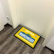 Fußmatte für Fußballfans mit Skyline | 60x40cm | Ich bin Braunschweiger - Betreten an Spieltagen auf eigene Gefahr! | Zeige deine Stadtliebe und Fußballbegeisterung! | für innen und außen